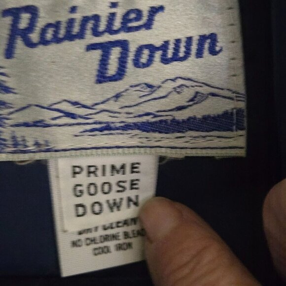 Rainier Down Vintage House Down Blue Puffer Vest High Low Size M - Picture 4 of 5